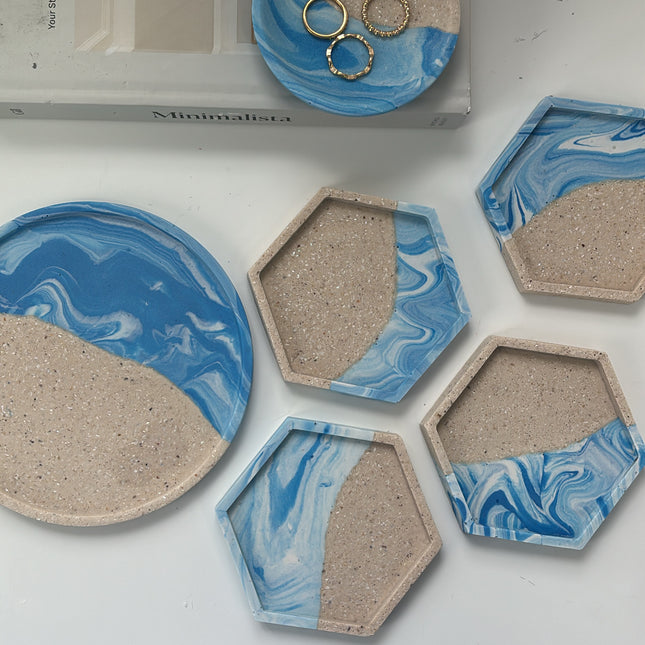 Hexagon Coasters - Beach Theme
