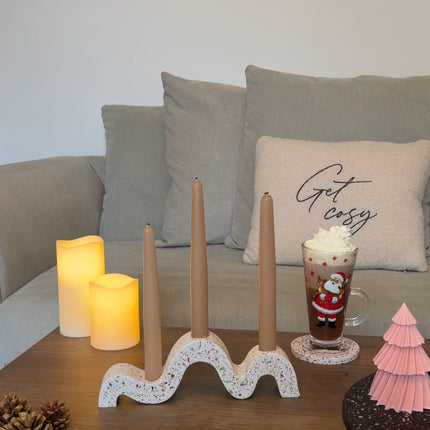 Wavy Candlestick Holder - Christmas Terrazzo