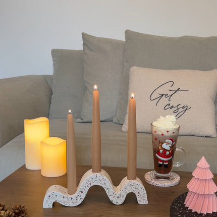 Wavy Candlestick Holder - Christmas Terrazzo