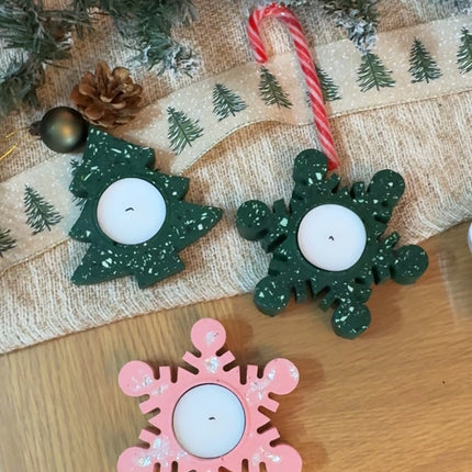 Set of 2 Christmas Tealight Holders