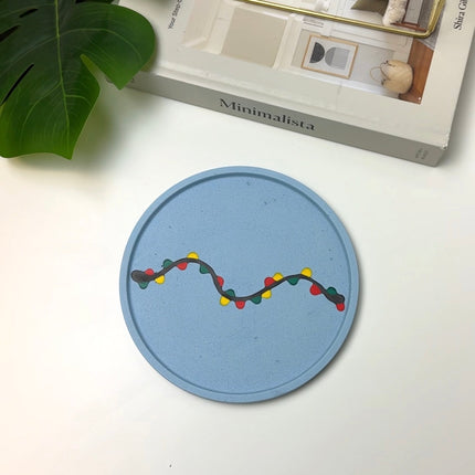 Christmas Lights Edged Circle Tray