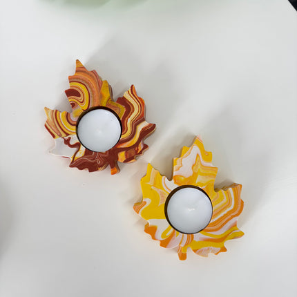 Set of 2 Autumn Tealight Holders - Marble
