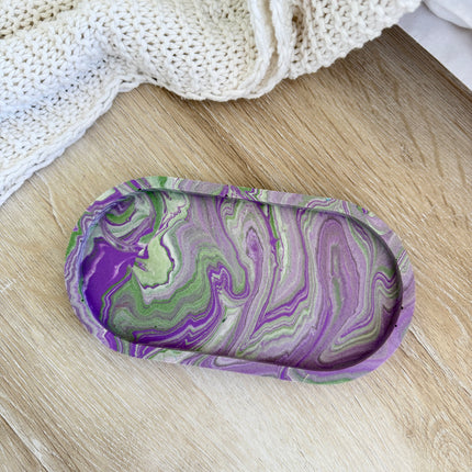 Jewellery Tray - Purple & Sage Marble