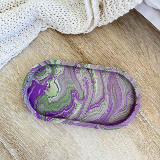 Jewellery Tray - Purple & Sage Marble