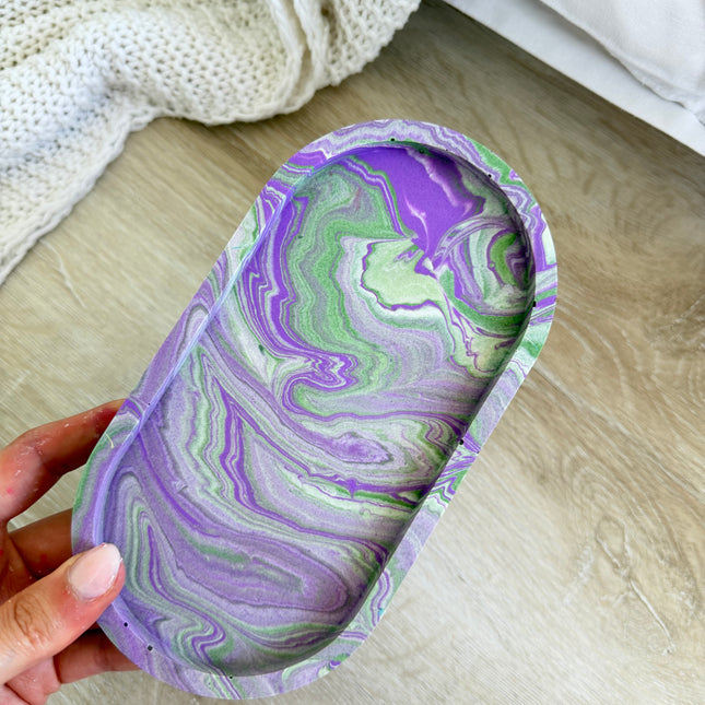 Jewellery Tray - Purple & Sage Marble