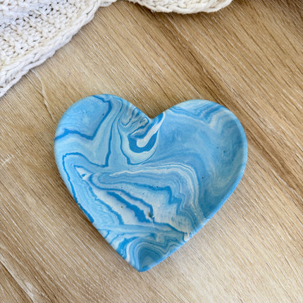Heart Trinket Bowl - Blue Marble