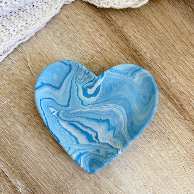 Heart Trinket Bowl - Blue Marble