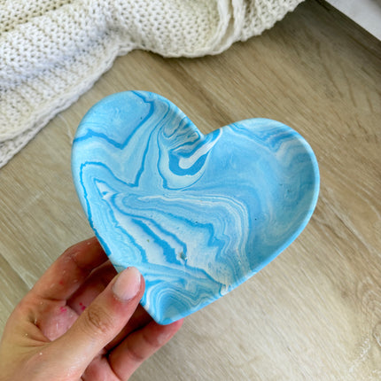 Heart Trinket Bowl - Blue Marble