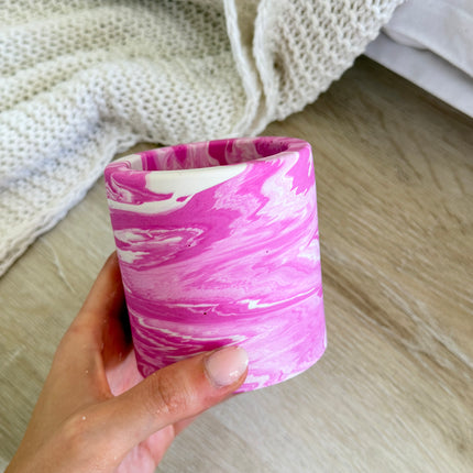 Large Pot - Pink Marble