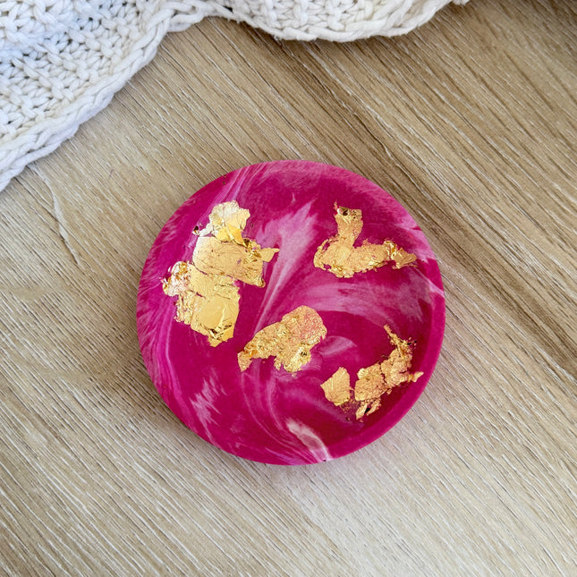 Trinket Bowl - Pink Marble with Gold Flakes