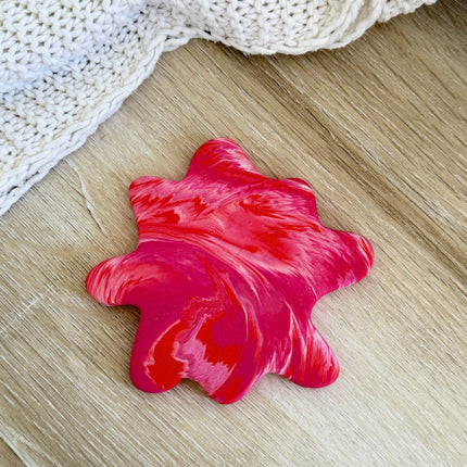Splodge Coaster - Pink & Red Marble