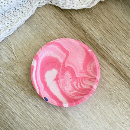Trinket Bowl - Pink &. White Marble