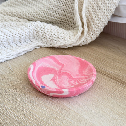 Trinket Bowl - Pink &. White Marble