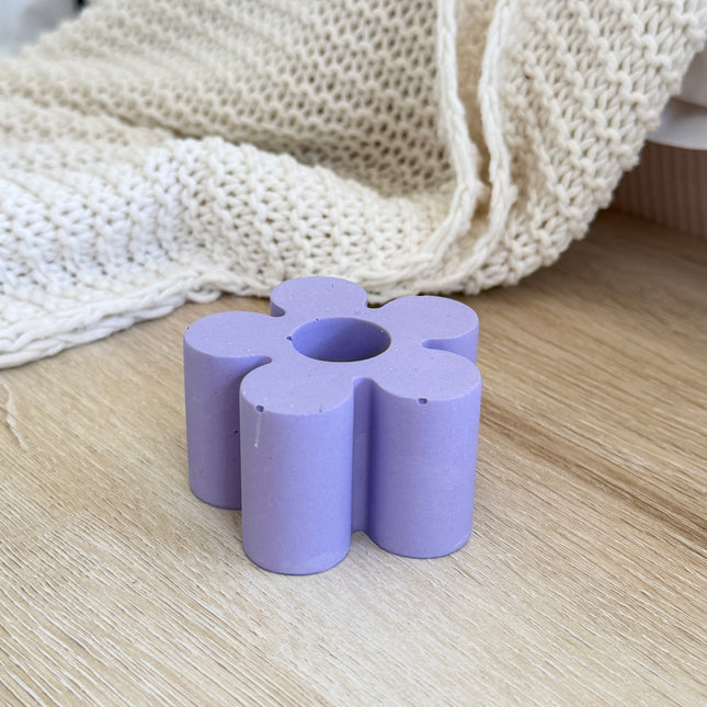 Flower Taper Candle Holder - Lilac
