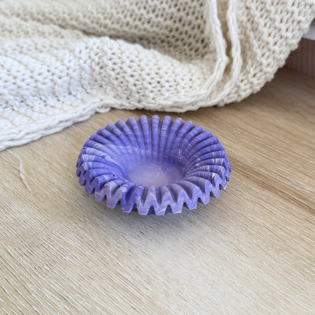Ripple Trinket Dish - Purple & White Marble