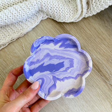 Flower Trinket Dish - Lilac Marble