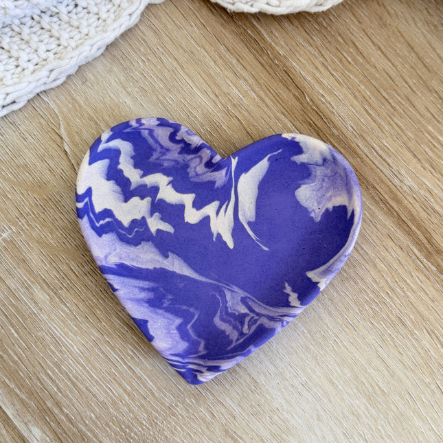 Heart Trinket Bowl - Lilac Marble