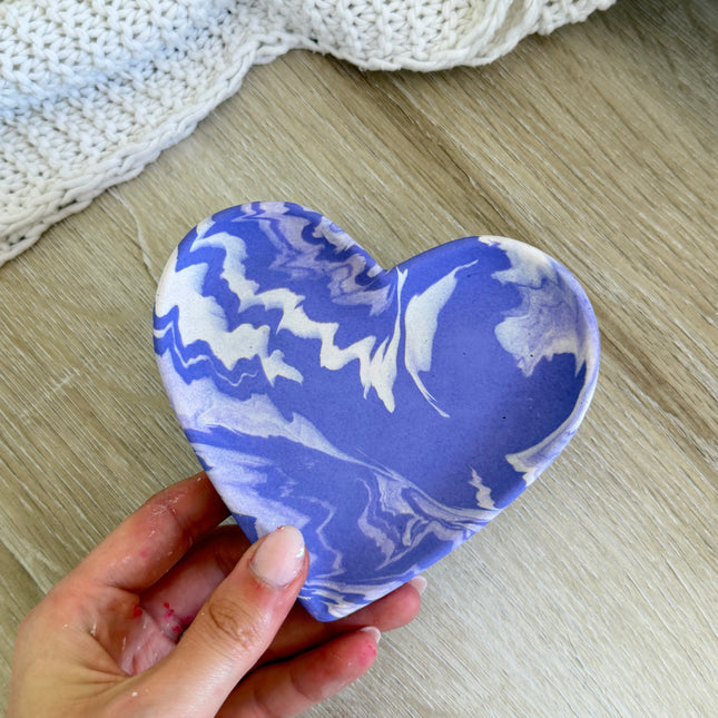 Heart Trinket Bowl - Lilac Marble