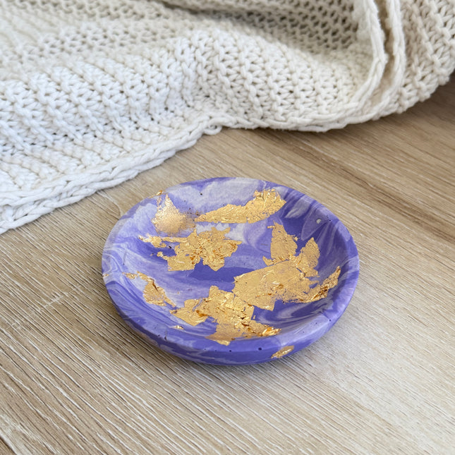 Trinket Bowl - Lilac Marble with Gold Flakes