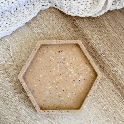 Hexagon Coaster - Sand (Mother of pearl)