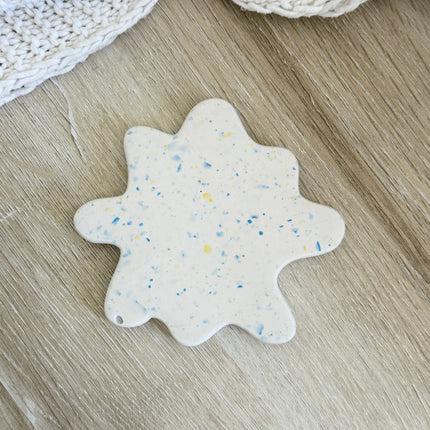 Splodge Coaster - Blue & Lemon Chips