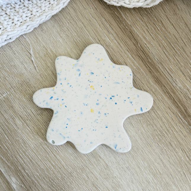 Splodge Coaster - Blue & Lemon Chips
