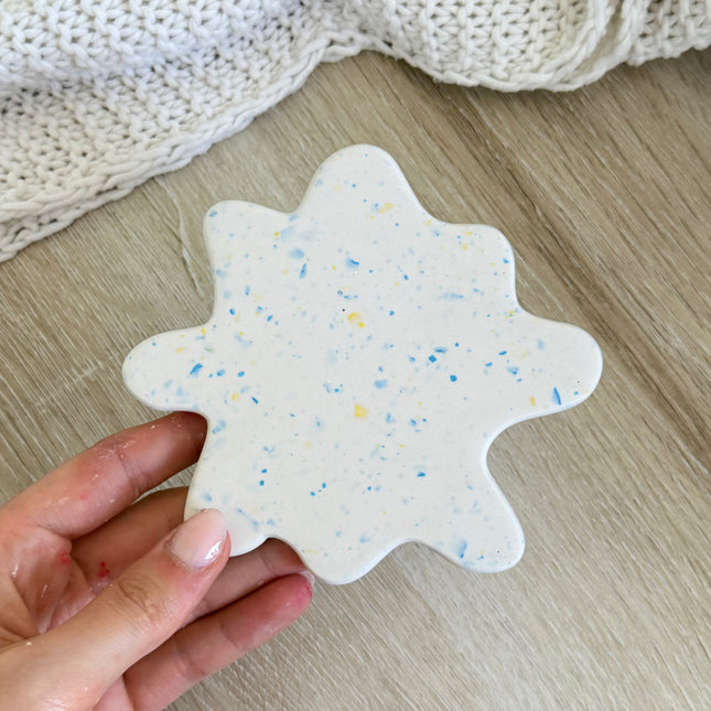 Splodge Coaster - Blue & Lemon Chips