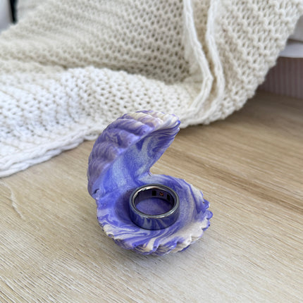 Clam Shell Ring Holder - Lilac Marble