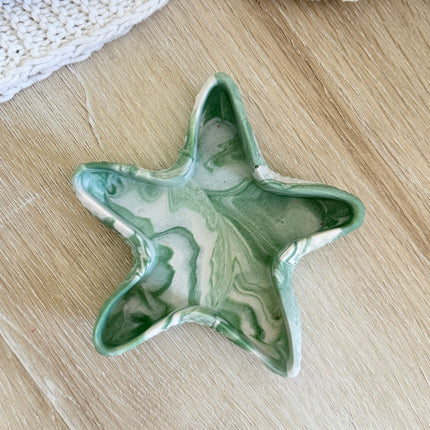 Starfish Trinket Dish - Sage Marble