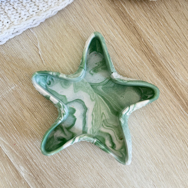 Starfish Trinket Dish - Sage Marble