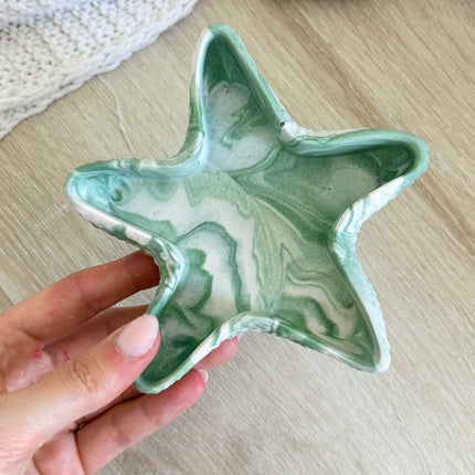 Starfish Trinket Dish - Sage Marble