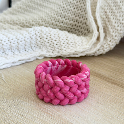 Rope Tealight Holder - Pink Marble