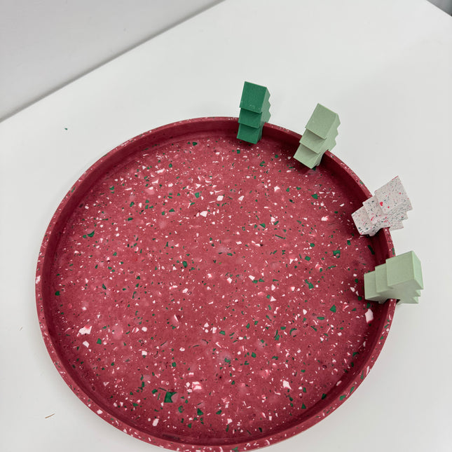 XL Edged Circle Tray