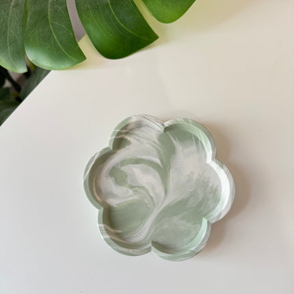 Flower Trinket Dish -Sage Marble
