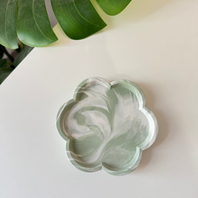 Flower Trinket Dish -Sage Marble