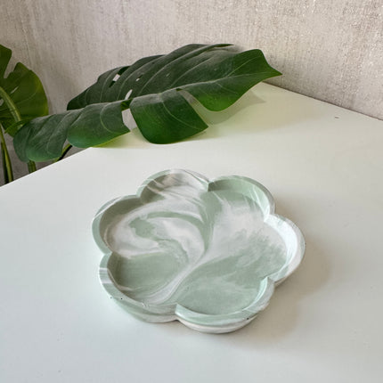 Flower Trinket Dish -Sage Marble