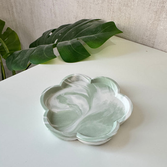 Flower Trinket Dish -Sage Marble