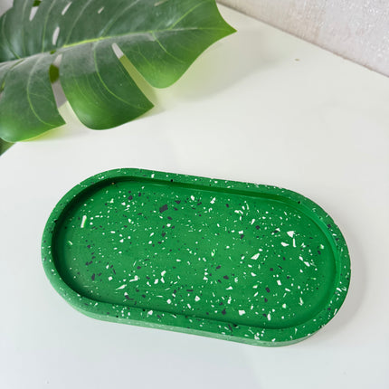 Jewellery Tray - Emerald Green with White & Black Chips