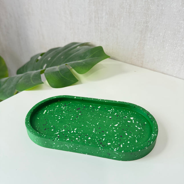Jewellery Tray - Emerald Green with White & Black Chips