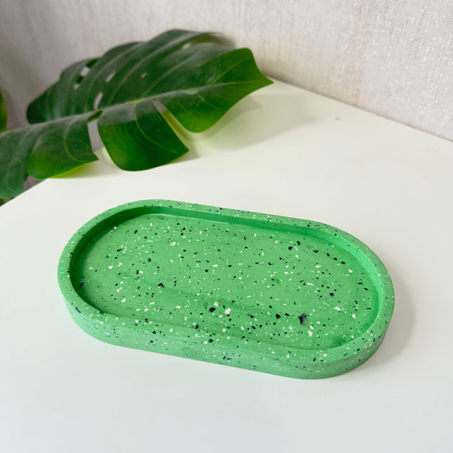 Jewellery Tray - Mint Green with White & Black Chips