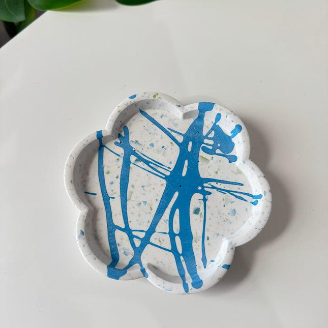 Flower Trinket Dish - Blue Splatter x Terrazzo (Blues)
