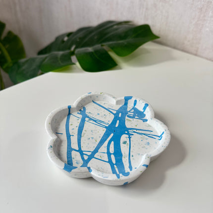 Flower Trinket Dish - Blue Splatter x Terrazzo (Blues)
