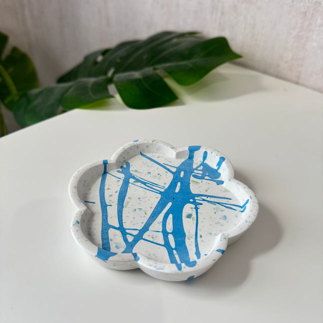 Flower Trinket Dish - Blue Splatter x Terrazzo (Blues)