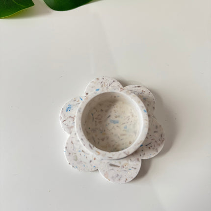 Flower Tealight Holder - Blue x Mother of Pearl