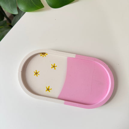 Jewellery Tray - Pink Split (Sunflowers)