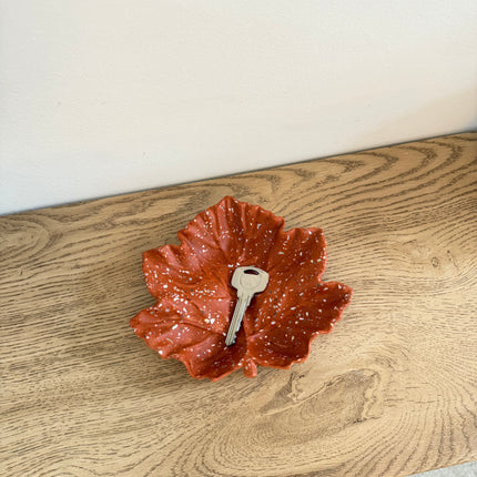 Autumn Leaf Trinket with Mother of Pearl