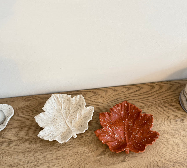 Autumn Leaf Trinket with Mother of Pearl