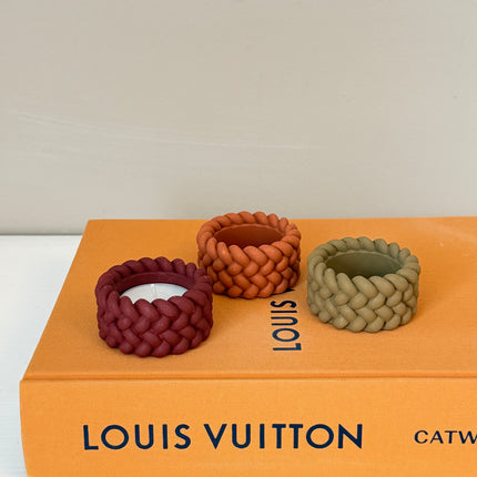 Set of 3 Autumn Rope Tealight Holders