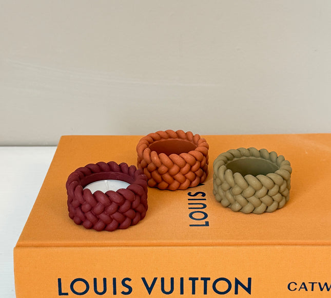 Set of 3 Autumn Rope Tealight Holders