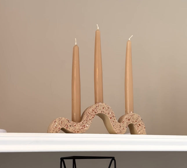 Wavy Candlestick Holder - Autumn